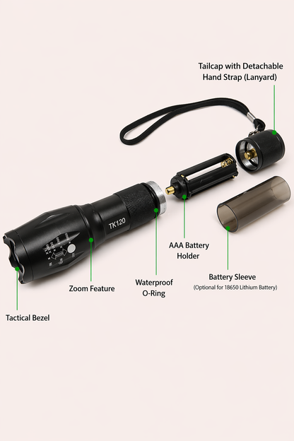 EcoGear FX TK120 LED Tactical Flashlight with Strobe