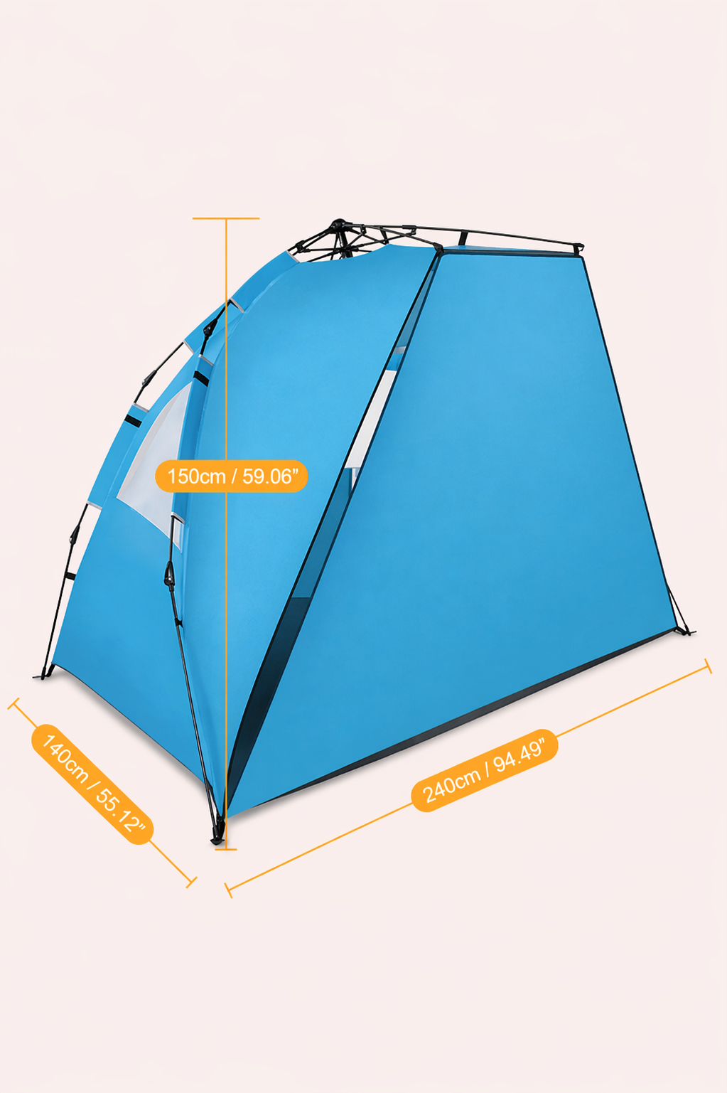 Outdoor Camping Fiberglass Pole Oxford Cloth Beach Tent