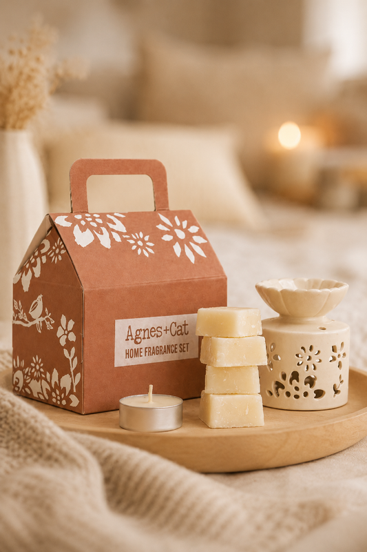 Marokkaanse geurgeschenkset met wasmelts en oliebrander