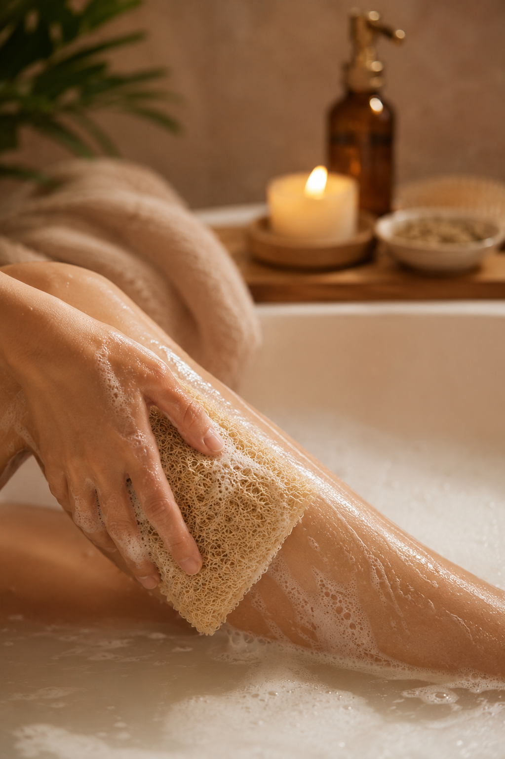 Loofah schuursponsjes set van 2