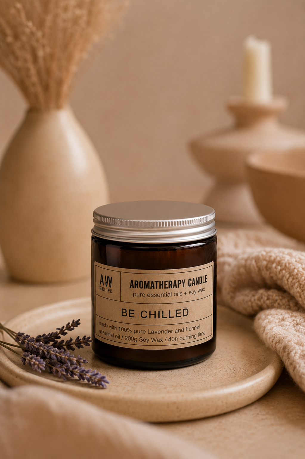 Aromatherapie sojawaskaars ontspanning