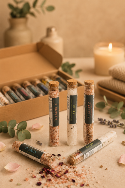 Badzout in flesjes geschenkset 7 stuks