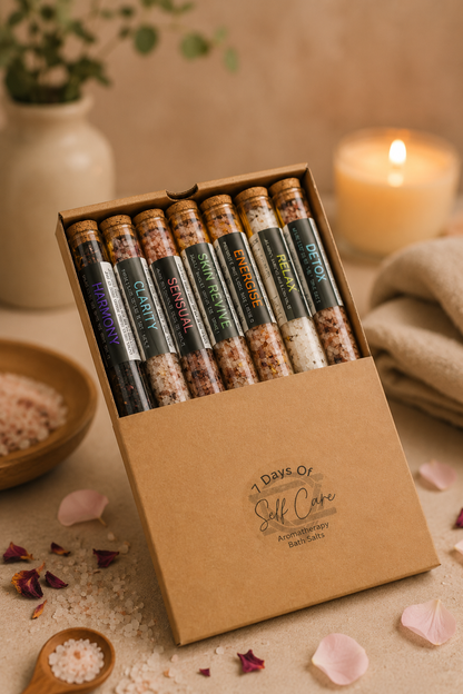 Badzout in flesjes geschenkset 7 stuks