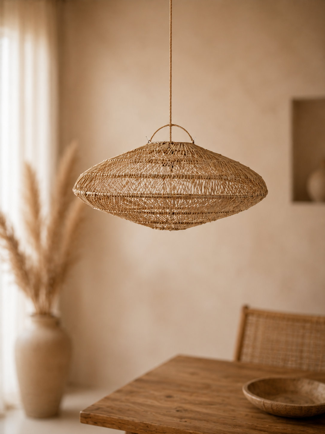 Macaron hanglamp naturel rotan