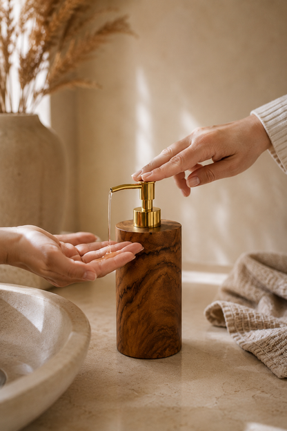 Zeepdispenser naturel teakhout