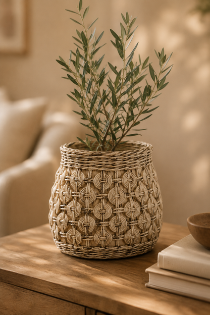 Plantenbak beton met knooppatroon