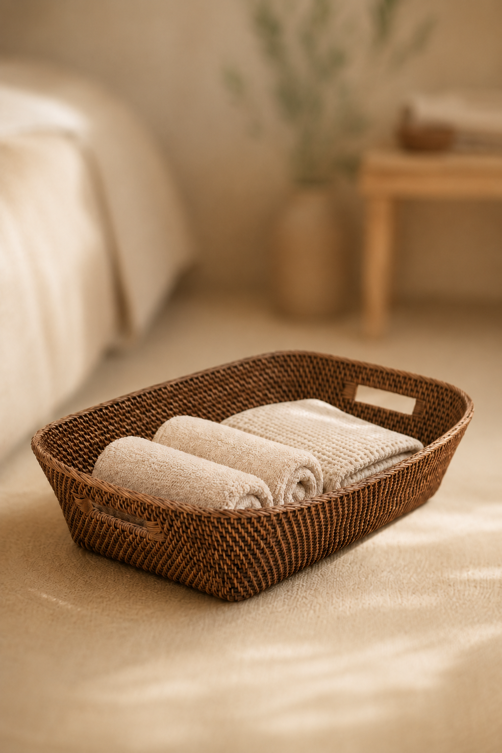 Rotan wasmand naturel bruin