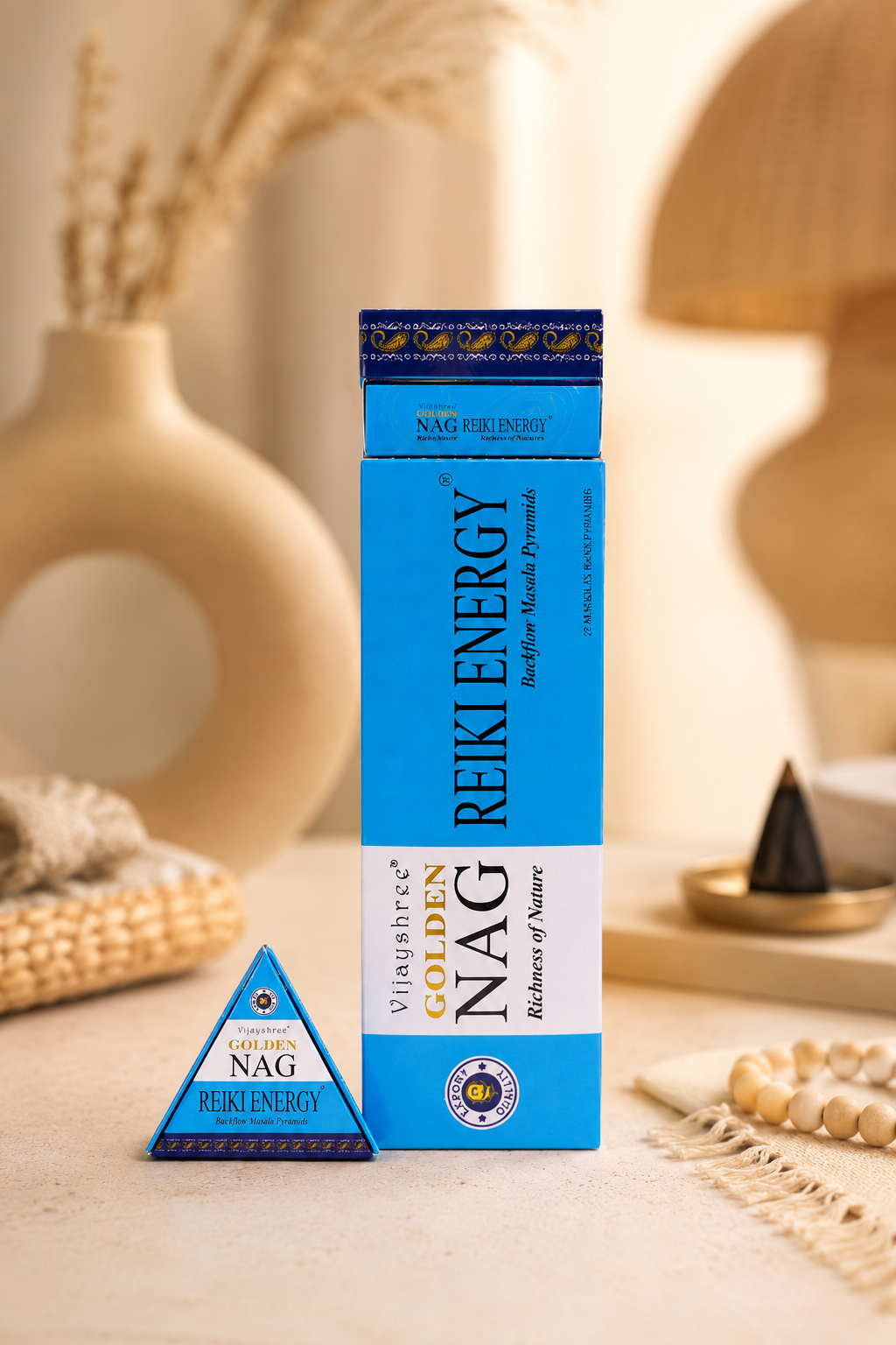Wierookkegels backflow reiki energie gouden nag