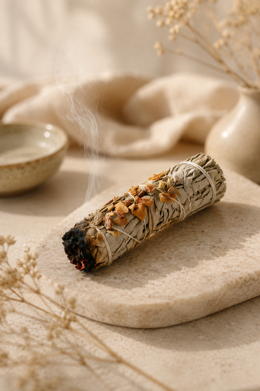 Smudge stick witte salie en knoflook