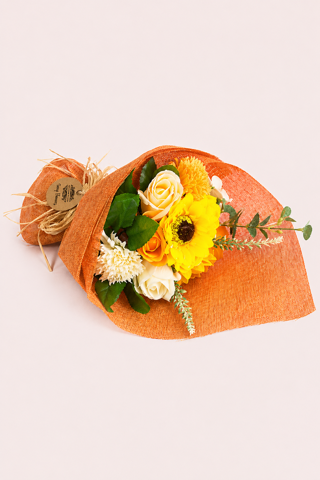Standing Soap Flower Bouquet - Orange