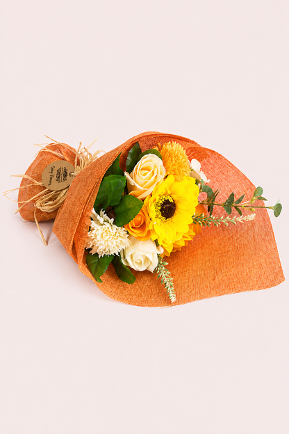 Standing Soap Flower Bouquet - Orange