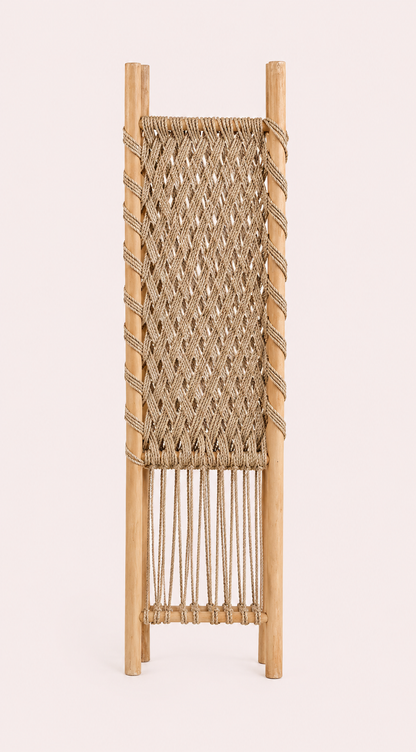 Kamerscherm naturel teak en zeegras