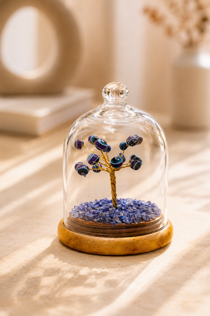 Edelstein-Kuppelgarten – Böser Blick auf Lapislazuli – 20 Perlen