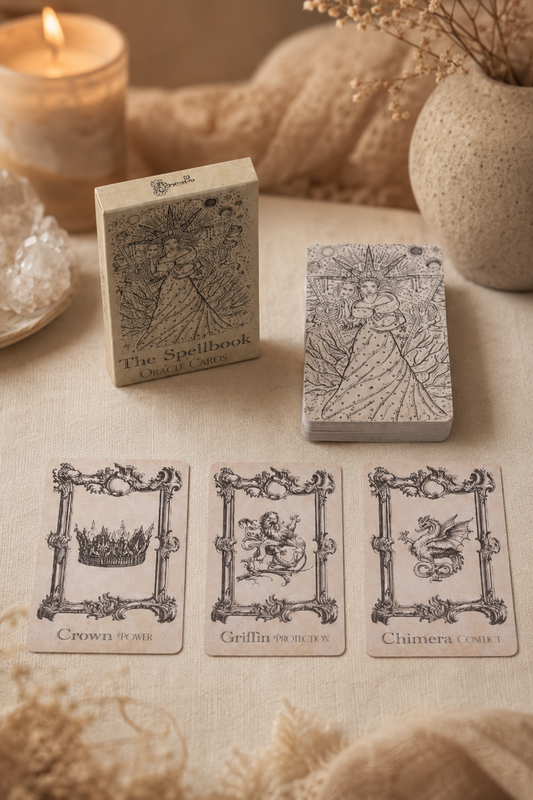 Toverboek orakelkaarten hekserij deck