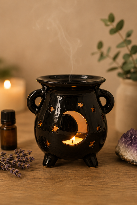 Ketel oliebrander maan en sterren zwart