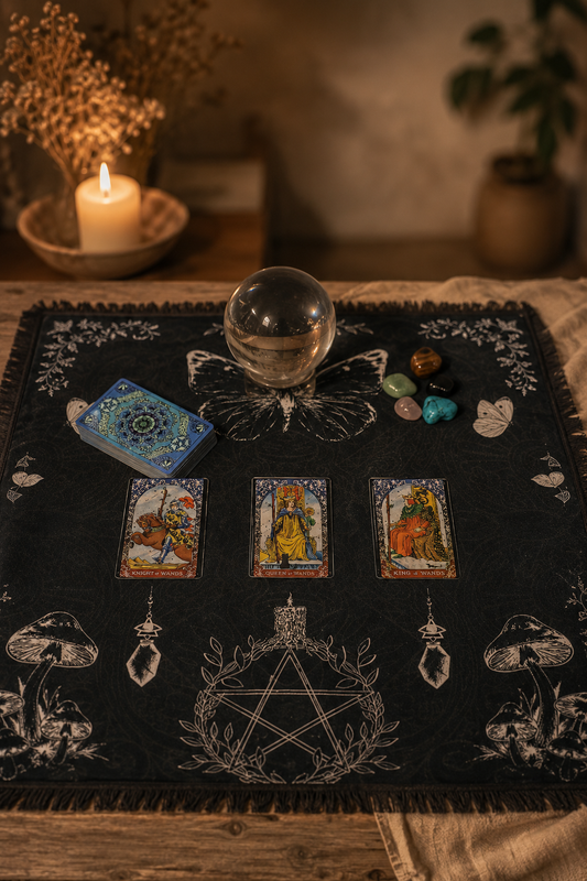 Tarot leeskleed oude heks 75x75 cm