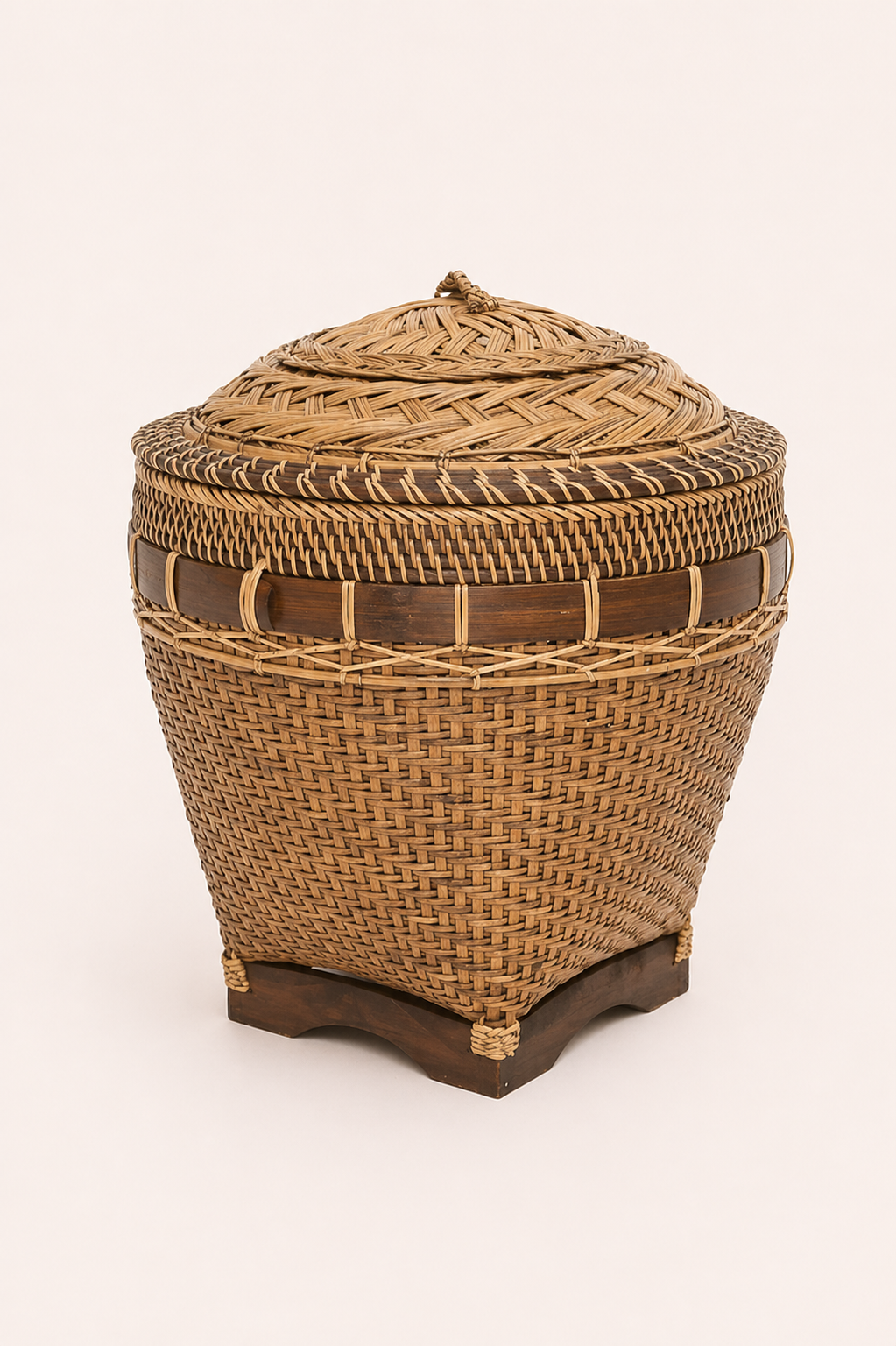 Rotan opbergmand naturel bruin met patroon