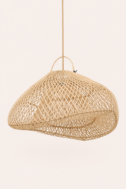 Rotan hanglamp naturel wolkvorm