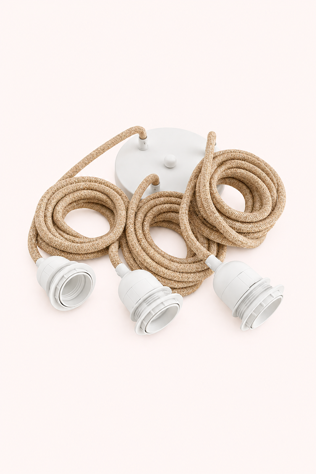 Plafondlamp armatuur naturel wit met 3 snoeren