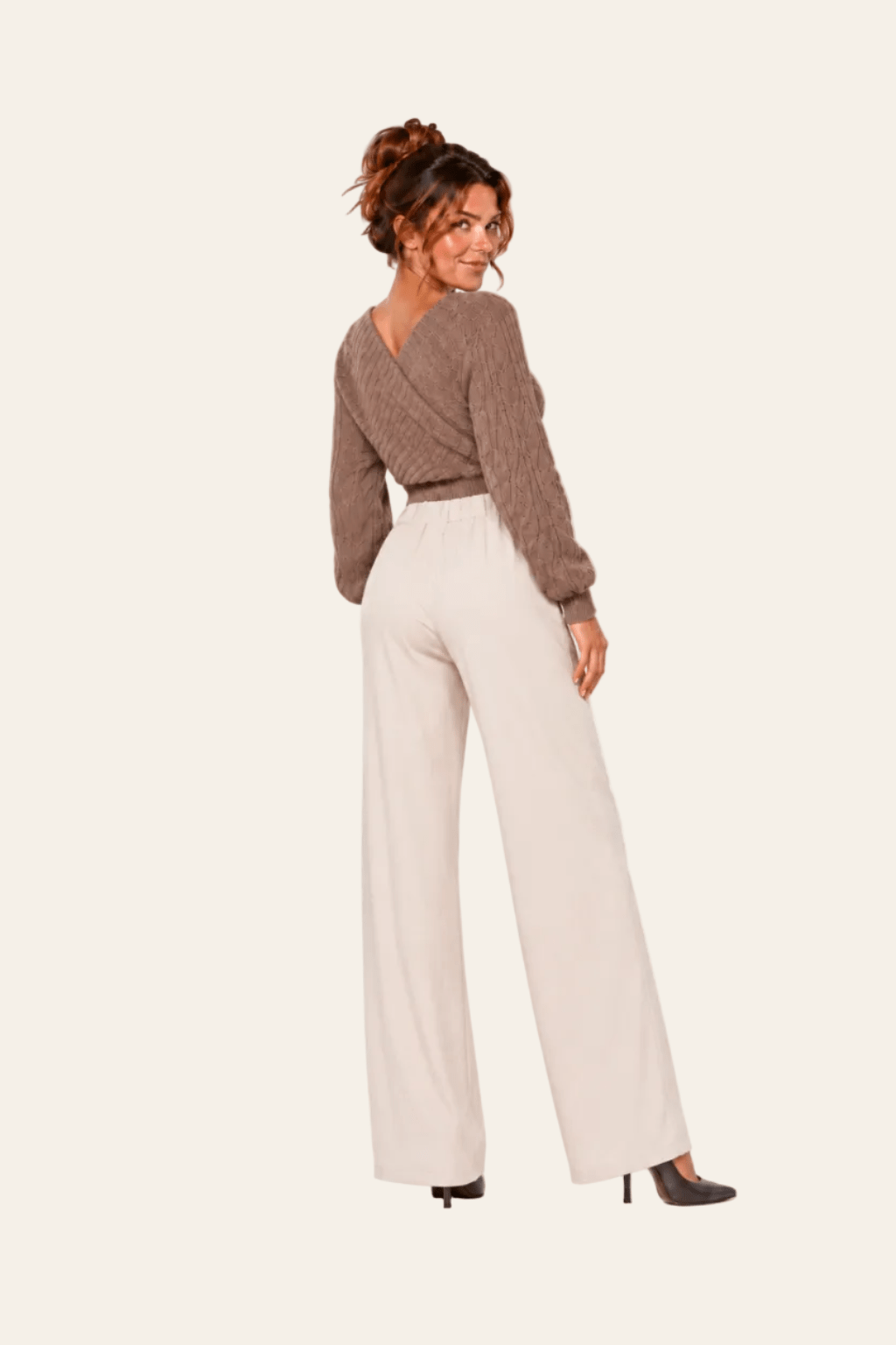 Pantalon large confortable avec ceinture à nouer