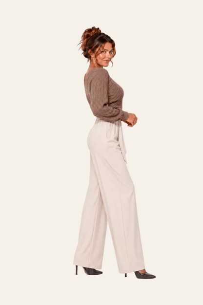 Pantalon large confortable avec ceinture à nouer
