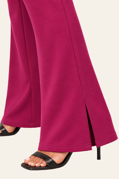 Damesset met palazzo broek en blazer in roze