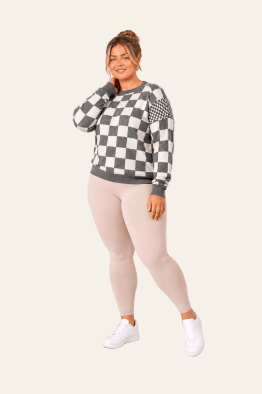 Women's jumper with diamond pattern and round neck