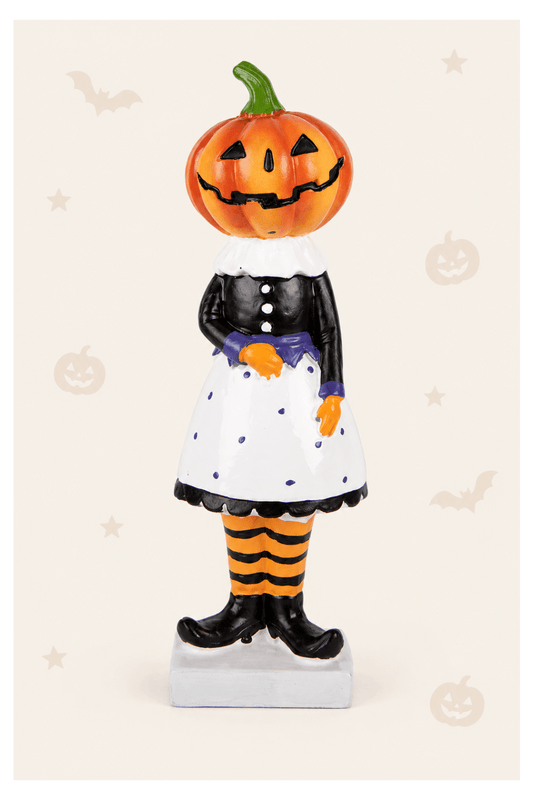 Decoratief vrouwenfiguur met pompoenhoofd voor halloween