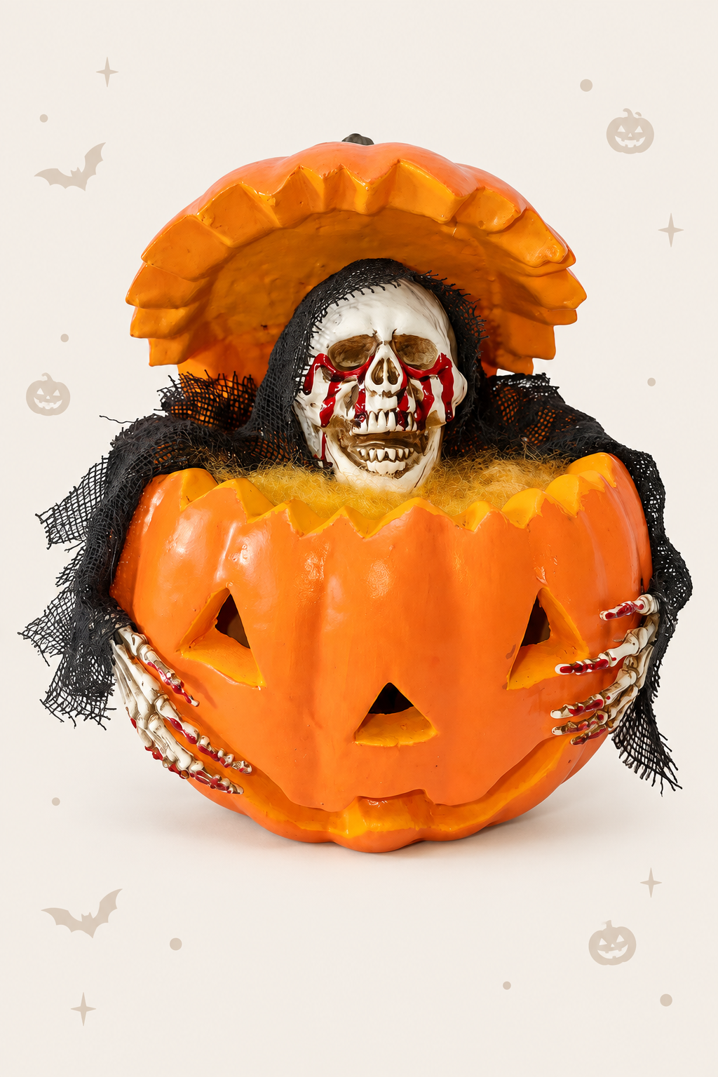 Decoratieve skelet pompoen voor halloween