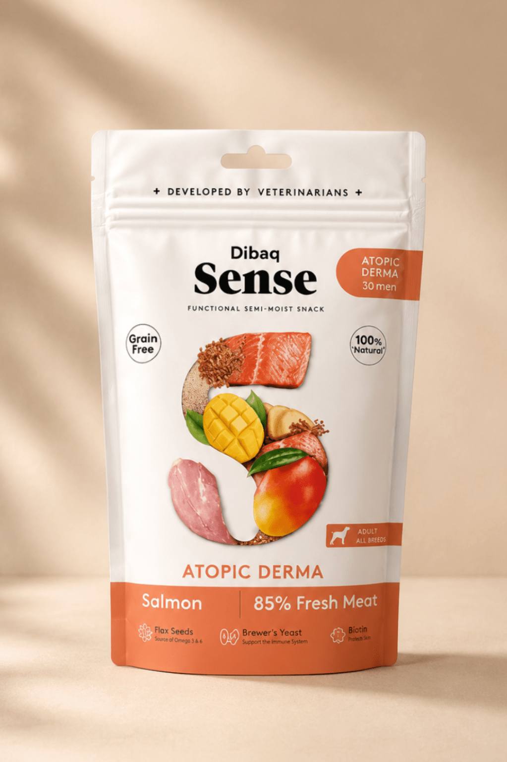 Dibaq Sense derma zalm hondensnack 100g