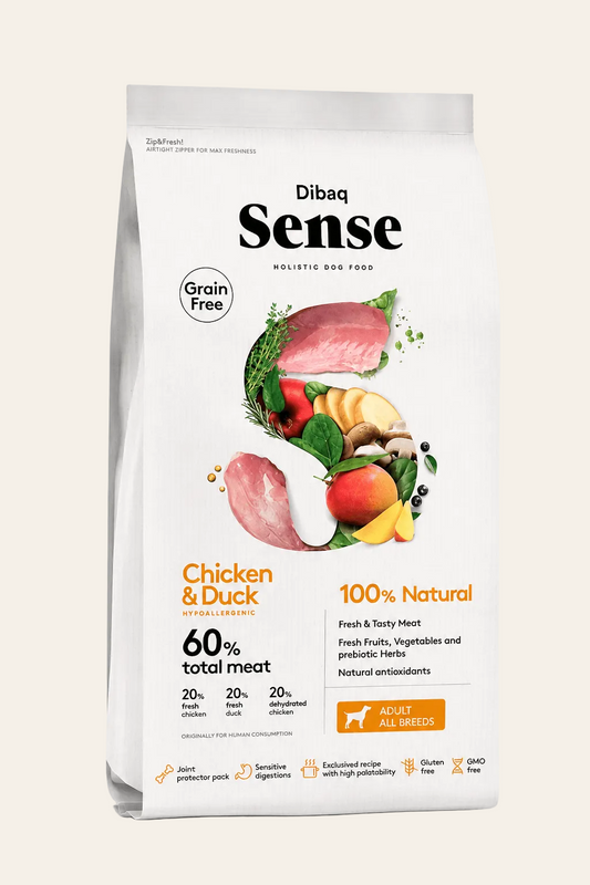 Dibaq Sense graanvrij hondenvoer met kip en eend 2kg