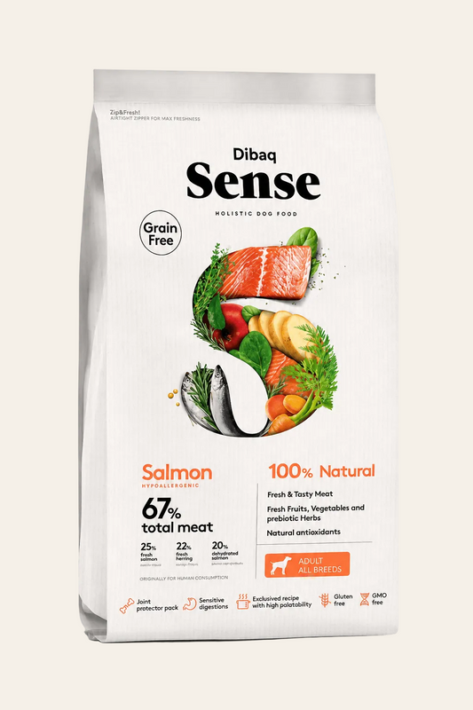 Dibaq Sense graanvrij hondenvoer met zalm en haring 2kg