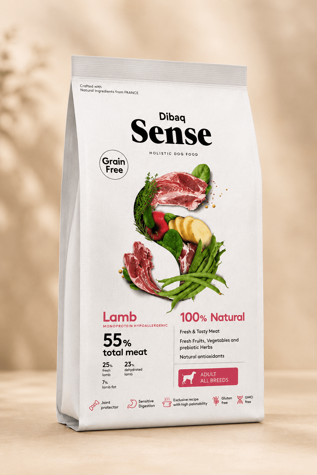Dibaq Sense lam graanvrij hondenvoer 2kg