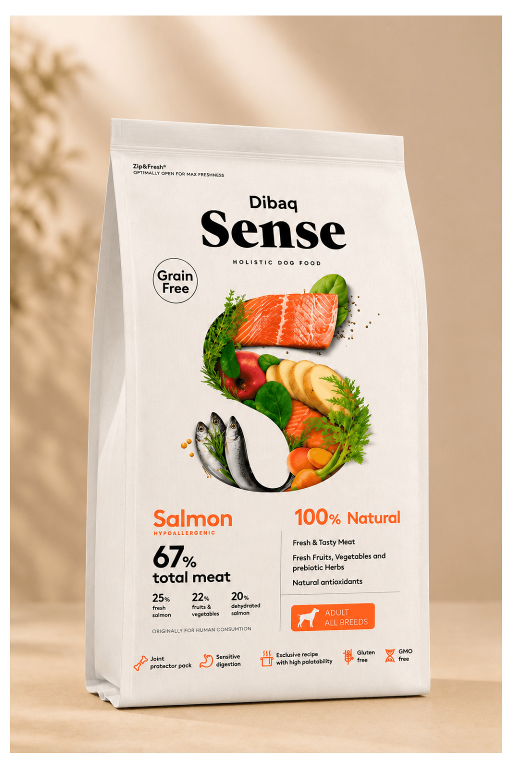 Dibaq Sense zalm en haring graanvrij hondenvoer 2kg