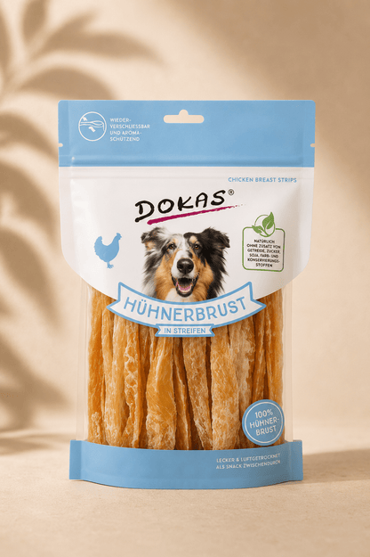 Dokas kippenborst reepjes hondensnack 250g