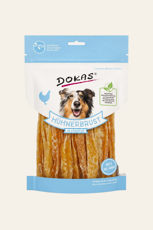 Dokas kippenborst reepjes natuurlijke hondensnack 250 g
