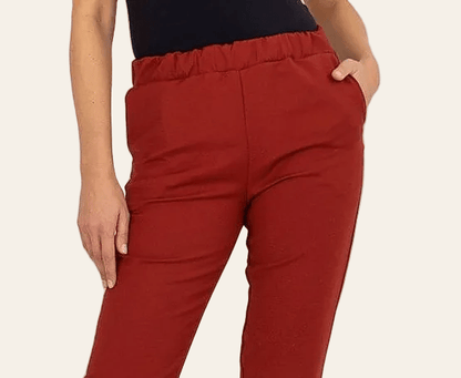 Elegante damesbroek met elastische tailleband en steekzakken