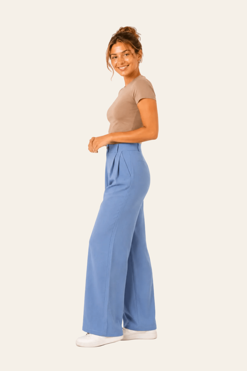 Elegante damesbroek met wijde pijpen