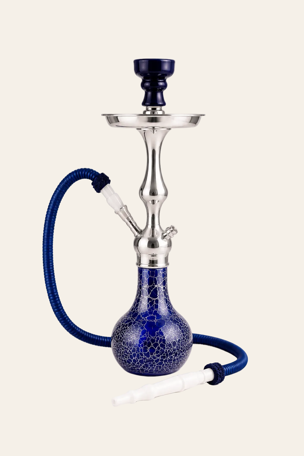 Elegante waterpijp shisha blauw met zilver patroon