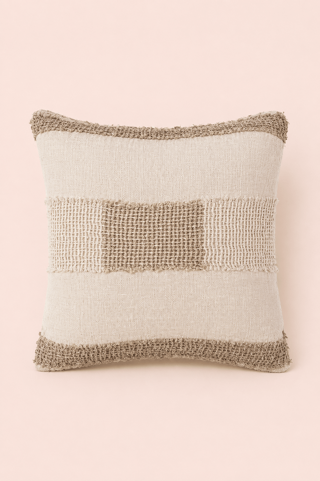 Wit naturel linnen kussenhoes van 50 bij 50 cm voor bank of bed