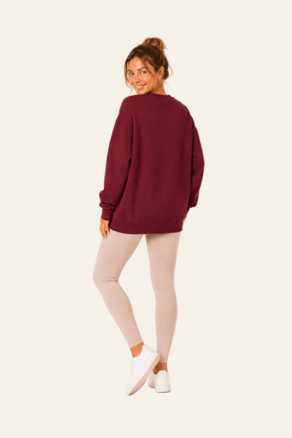 Gevoerd dames sweatshirt met decoratieve tekstprint