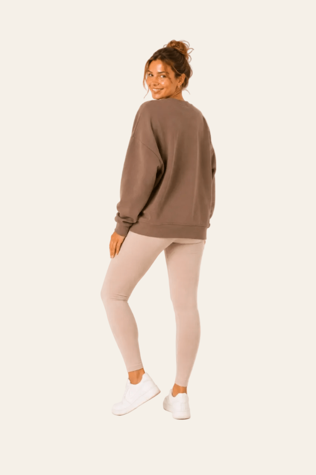 Gevoerd dames sweatshirt met ronde hals, lange mouwen en tekstprint