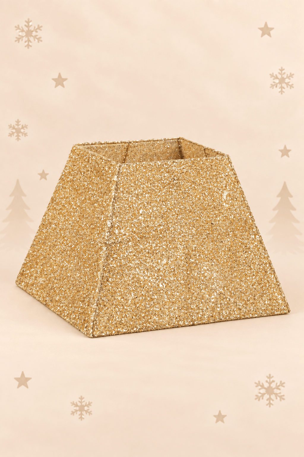 Gouden vierkante kerstboomrok 50 x 50 cm met feestelijke glanzende afwerking van Mica Decorations