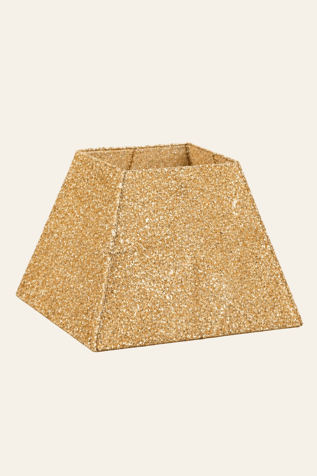 Gouden vierkante kerstboomrok 50 x 50 cm met feestelijke glanzende afwerking van Mica Decorations productfoto