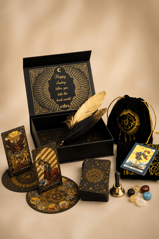 Goudfolie tarot cadeauset laat de magie beginnen