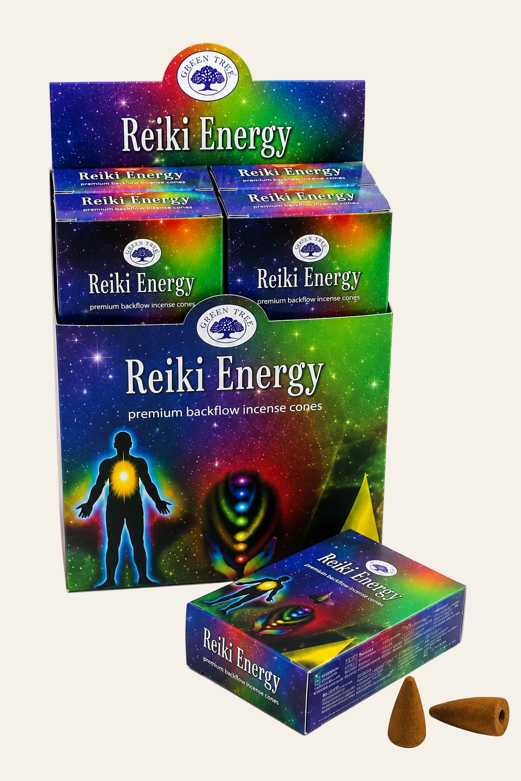 Green tree reiki energy backflow wierookkegels voordeelset - 12 stuks