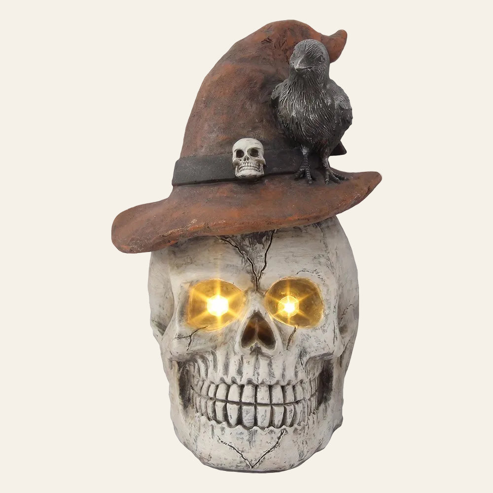 Grote decoratieve schedel voor halloween wit