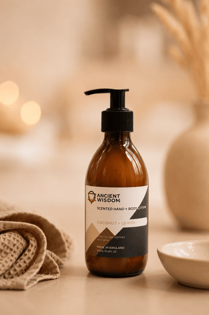 LMW Wellness-Care Hand en bodylotion met kokos en citroen geur, productaanzicht
