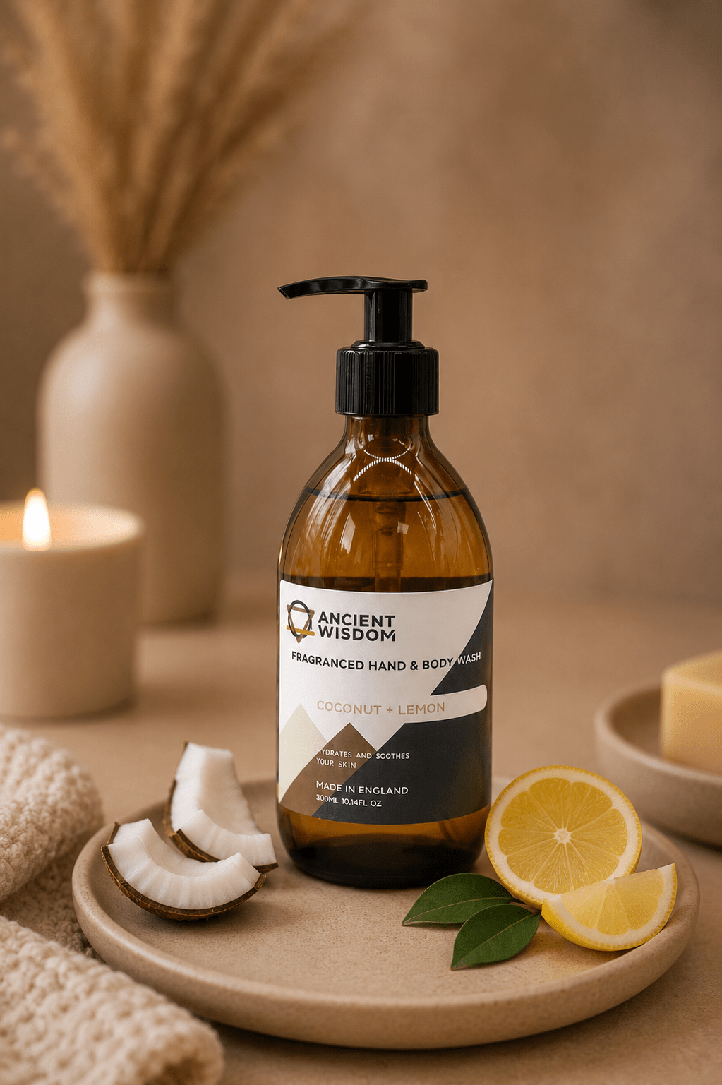 LMW Wellness-Care Hand en douchegel met kokos en citroengeur, productaanzicht
