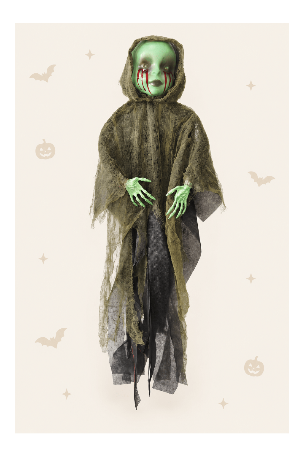 Hangende heksenfiguur met kap voor halloween
